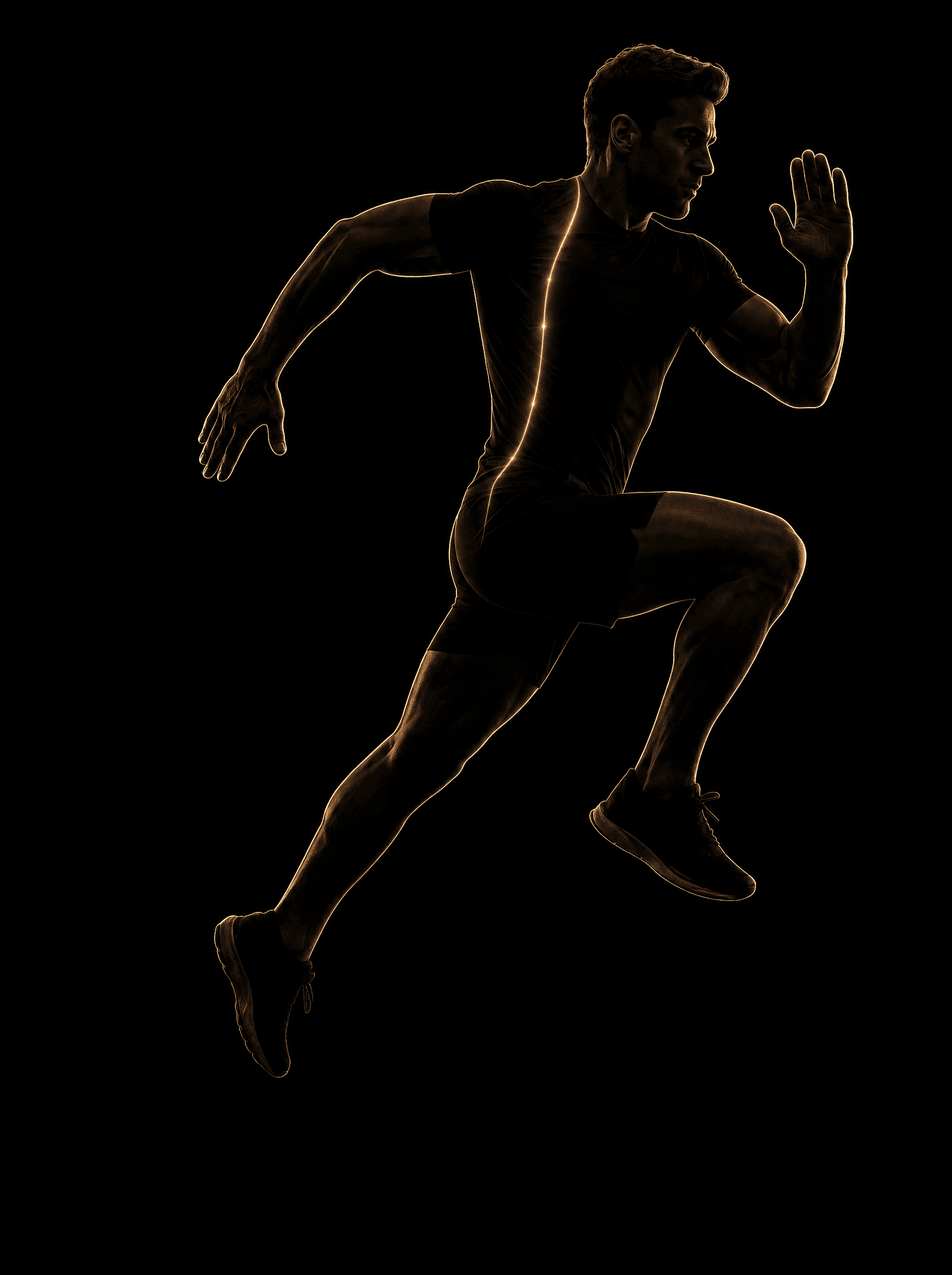 Golden rim-light silhouette illustration highlighting the spine, representing Chiropractic Care at Infinite Health Group