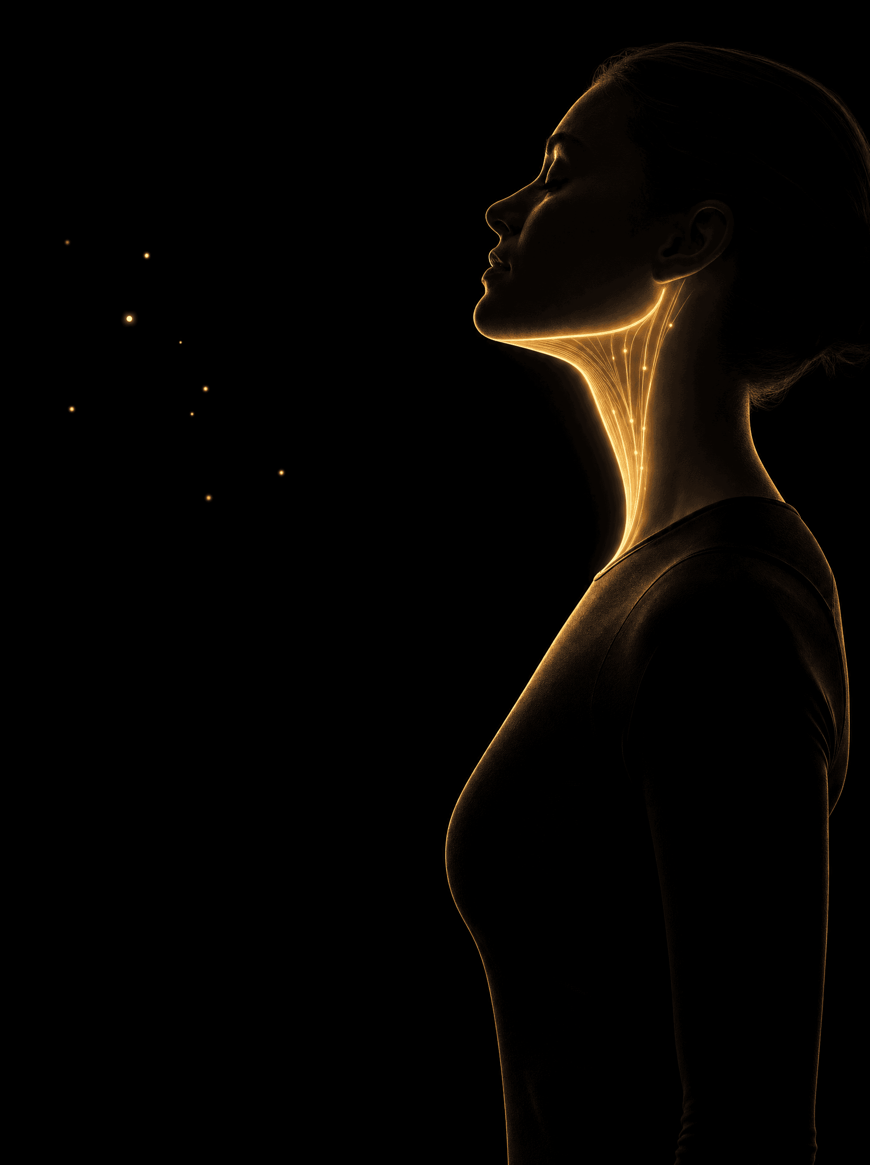 Golden rim-light silhouette illustration for the artemis-skin-tightening treatment at Infinite Health Group
