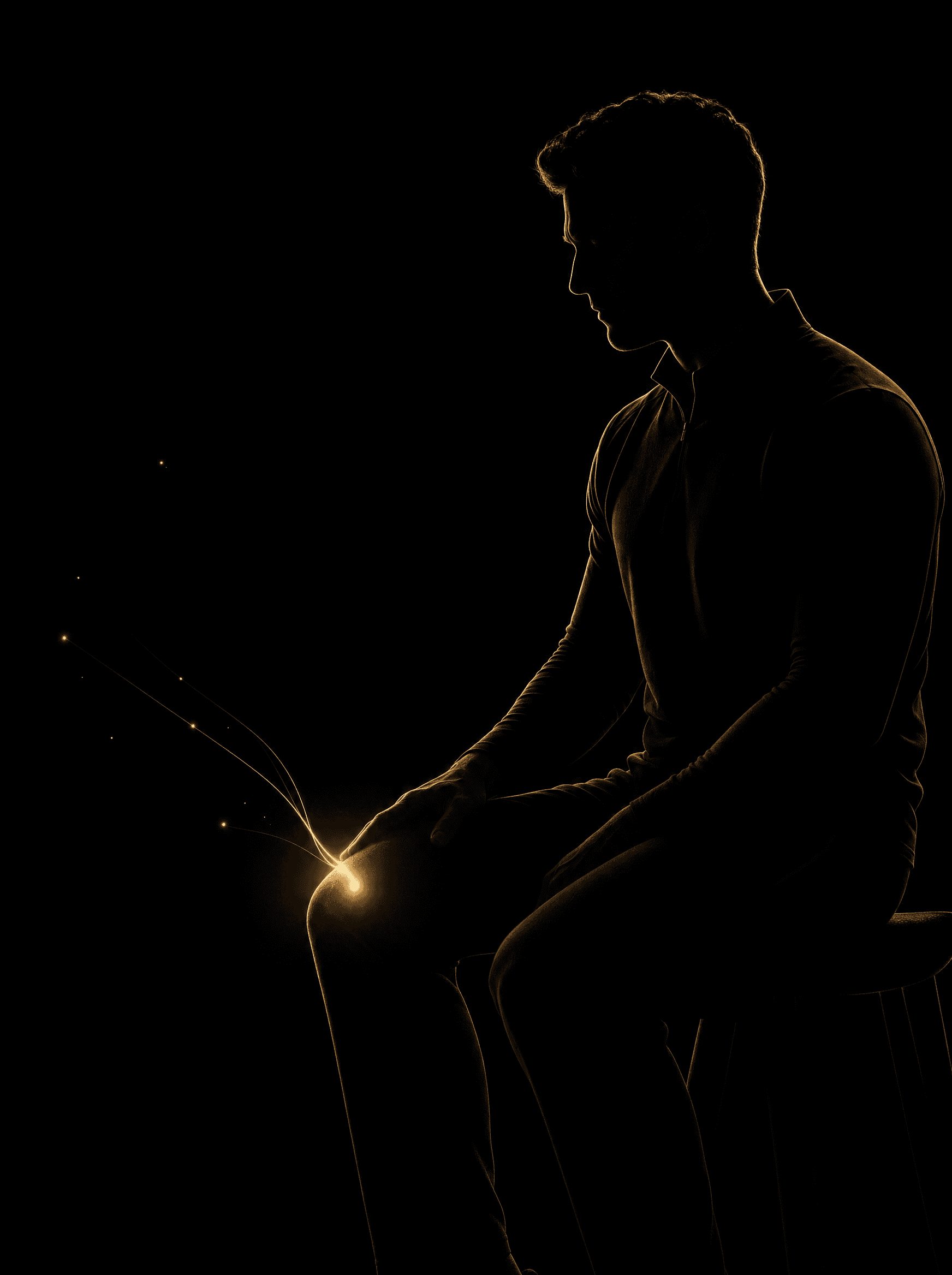Golden rim-light silhouette illustration for the class-4-laser-therapy treatment at Infinite Health Group
