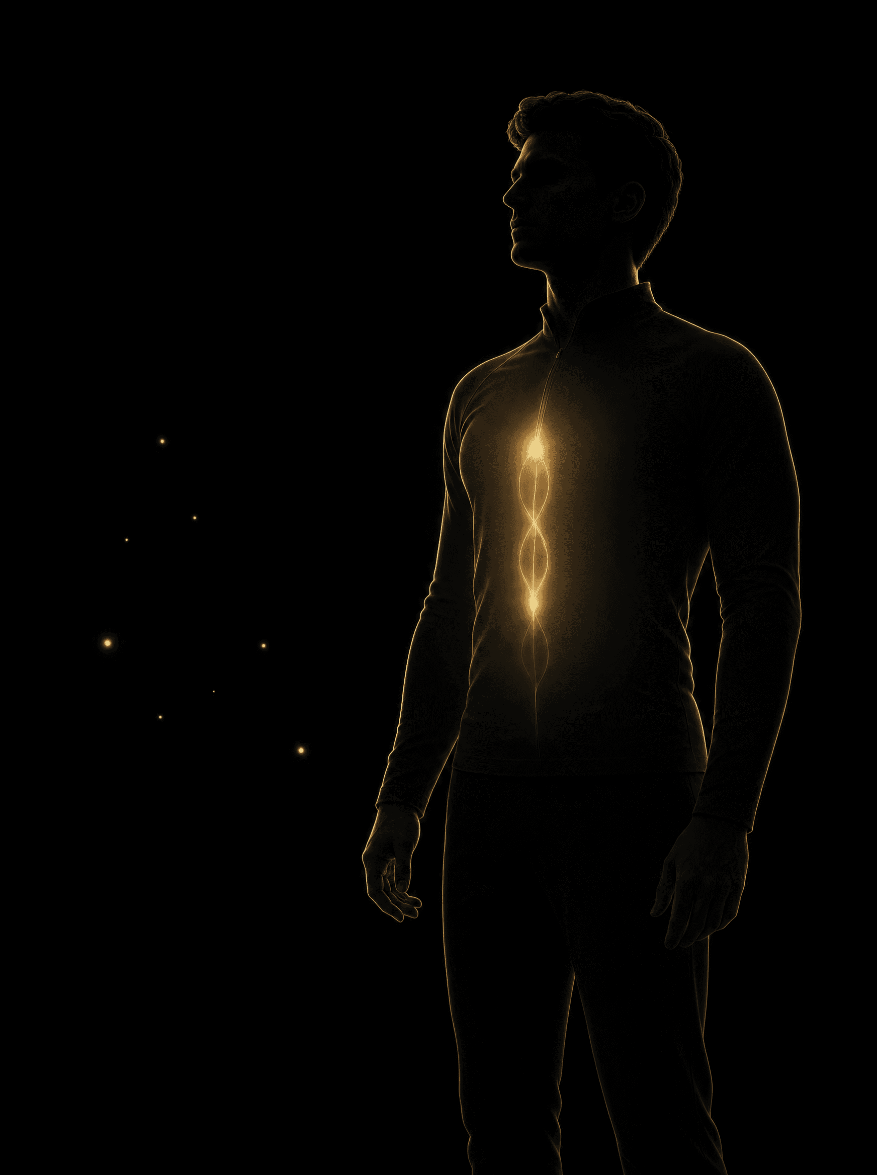 Golden rim-light silhouette illustration for the corporate-wellness treatment at Infinite Health Group