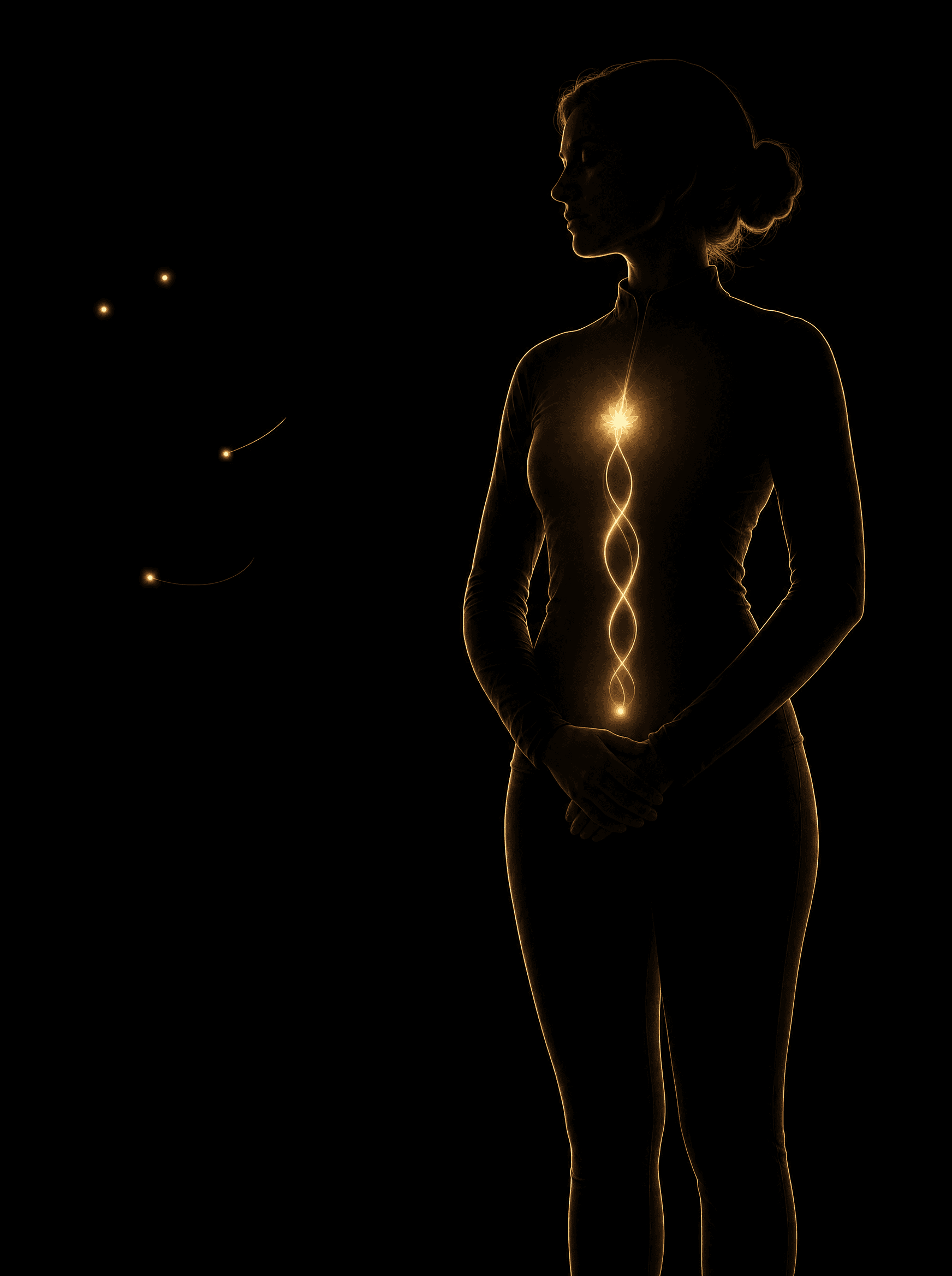 Golden rim-light silhouette illustration for the health-wellness-coaching treatment at Infinite Health Group