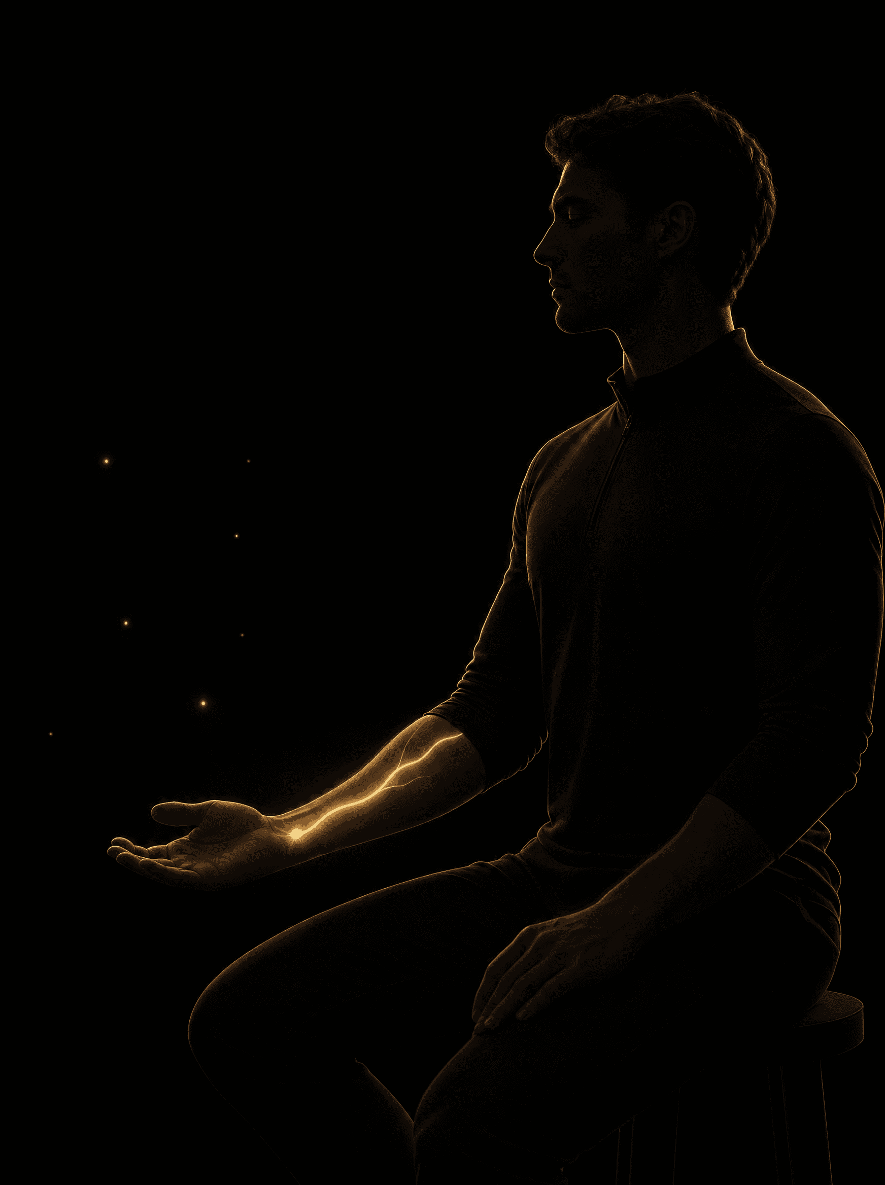 Golden rim-light silhouette illustration for the iv-therapy treatment at Infinite Health Group